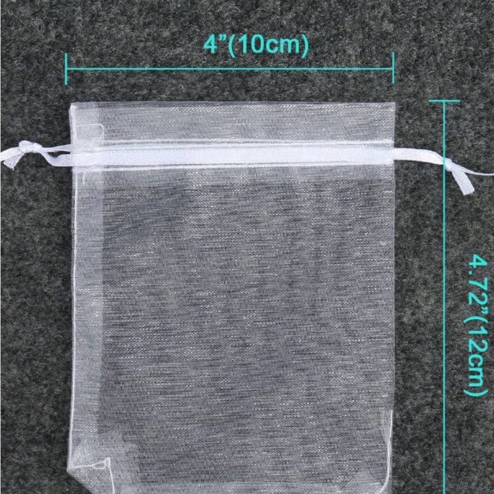 Qty100 Organza Drawstring White Favor Bags NWOT - Picture 3 of 4